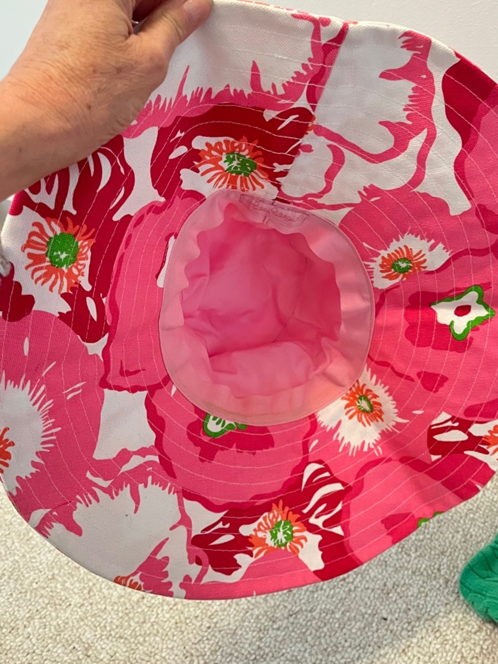 Lilly Pulitzer Pink and Green Floral Hat - Picture 2 of 4
